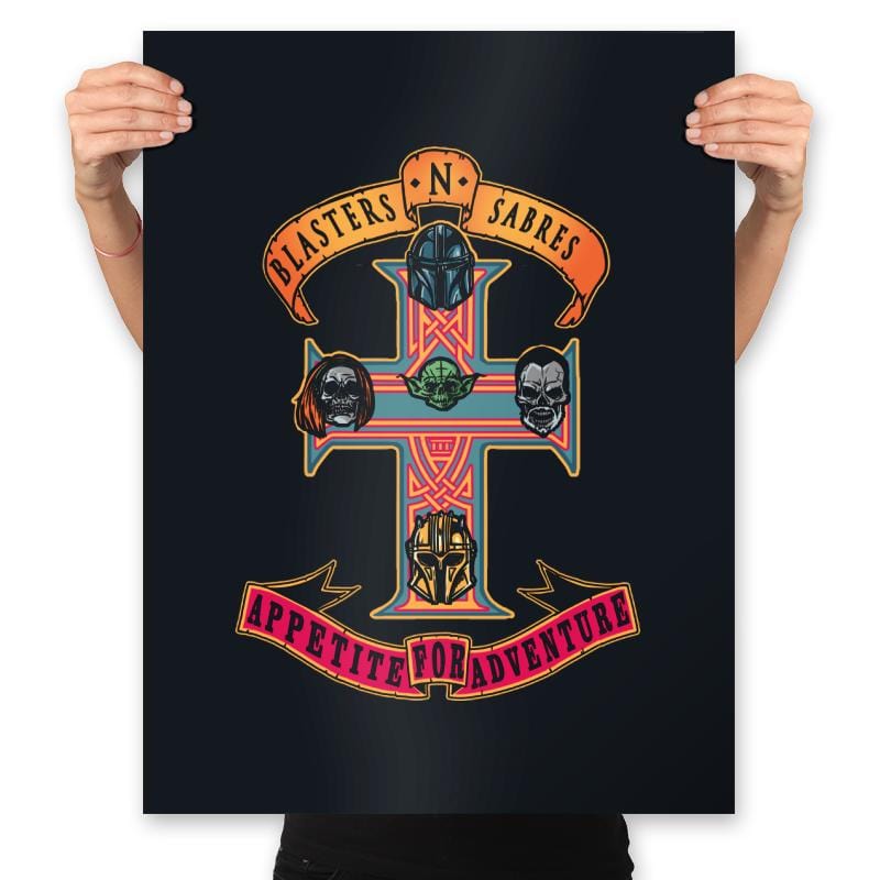Blasters N' Sabres - Prints Posters RIPT Apparel 18x24 / Black