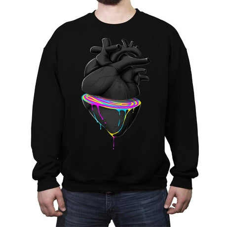 Bleeding Heart Colors - Best Seller - Crew Neck Sweatshirt Crew Neck Sweatshirt RIPT Apparel Small / Black