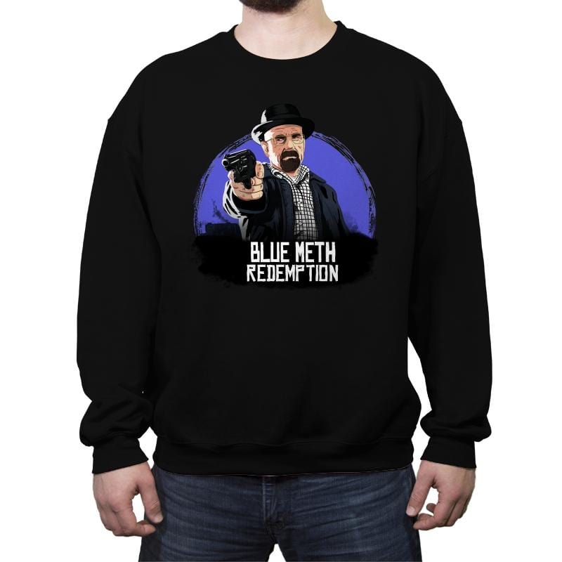 Blue Meth Redemption - Crew Neck Sweatshirt Crew Neck Sweatshirt RIPT Apparel