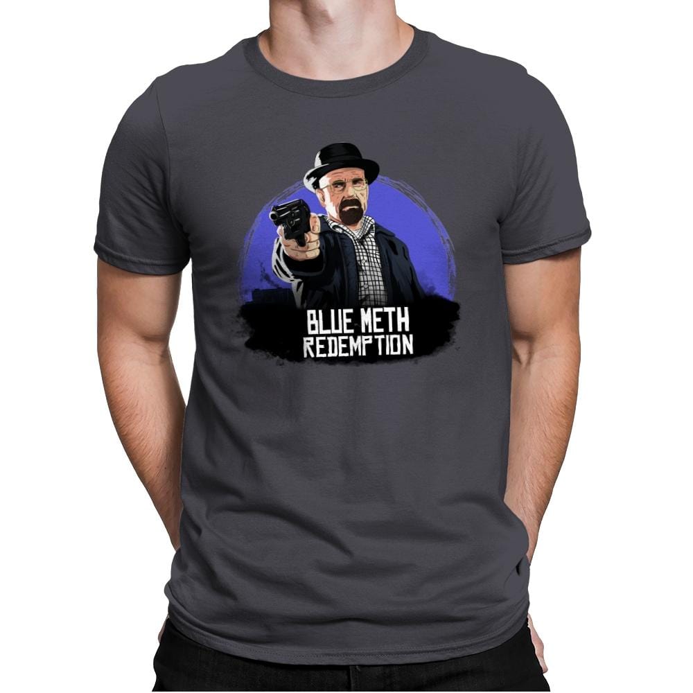 Blue Meth Redemption - Mens Premium T-Shirts RIPT Apparel Small / Heavy Metal