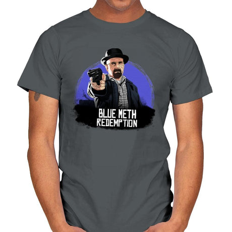 Blue Meth Redemption - Mens T-Shirts RIPT Apparel Small / Charcoal