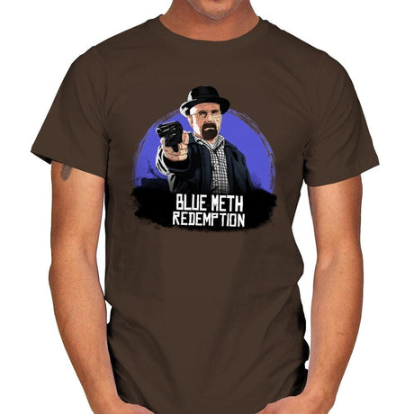 Blue Meth Redemption - Mens T-Shirts RIPT Apparel Small / Dark Chocolate
