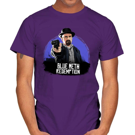 Blue Meth Redemption - Mens T-Shirts RIPT Apparel Small / Purple