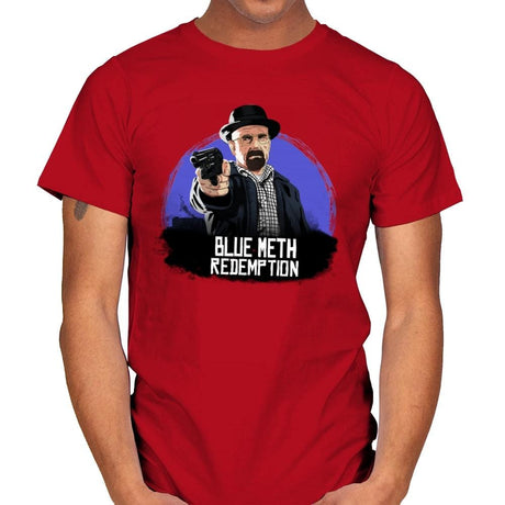Blue Meth Redemption - Mens T-Shirts RIPT Apparel Small / Red