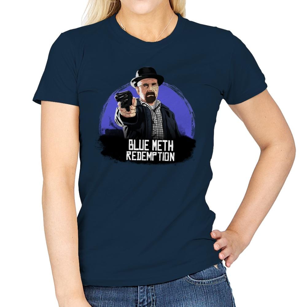 Blue Meth Redemption - Womens T-Shirts RIPT Apparel Small / Navy