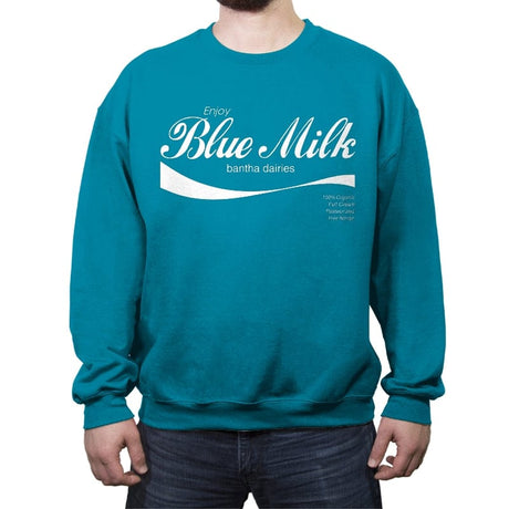 Blue Milk - Crew Neck Sweatshirt Crew Neck Sweatshirt RIPT Apparel Small / Antique Sapphire