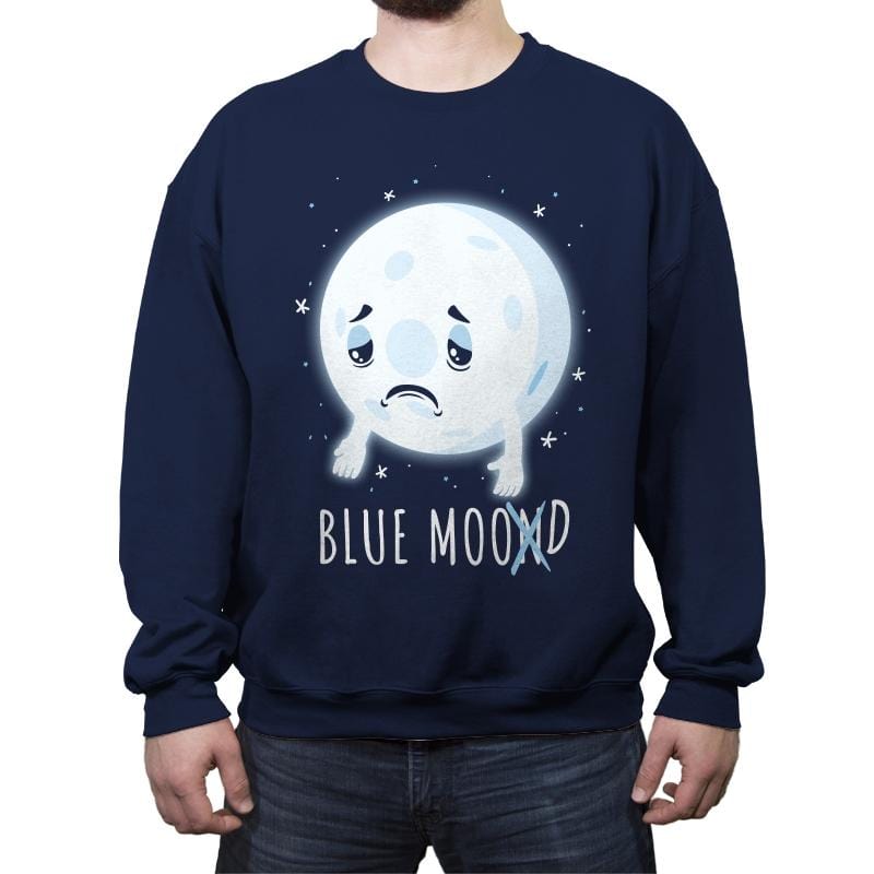 Blue Moon Mood - Crew Neck Sweatshirt Crew Neck Sweatshirt RIPT Apparel Small / Navy