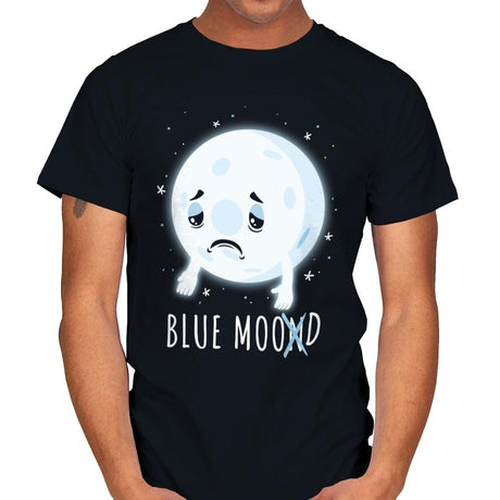 Blue Moon Mood - Mens T-Shirts RIPT Apparel Small / Black