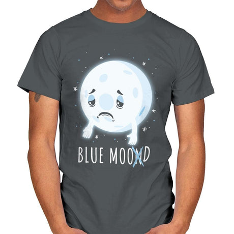 Blue Moon Mood - Mens T-Shirts RIPT Apparel Small / Charcoal