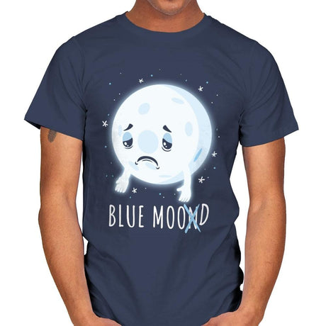 Blue Moon Mood - Mens T-Shirts RIPT Apparel Small / Navy