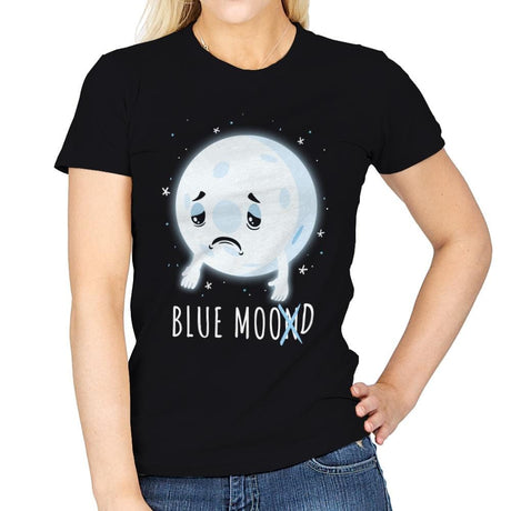 Blue Moon Mood - Womens T-Shirts RIPT Apparel Small / Black