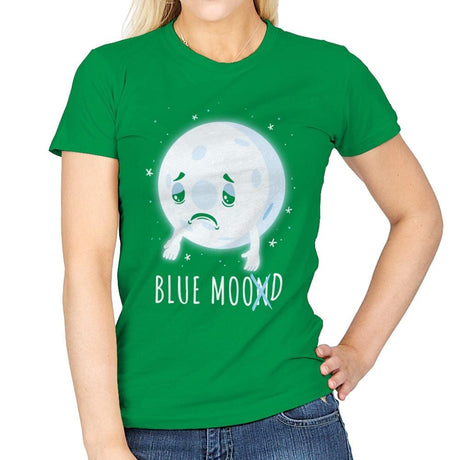 Blue Moon Mood - Womens T-Shirts RIPT Apparel Small / Irish Green