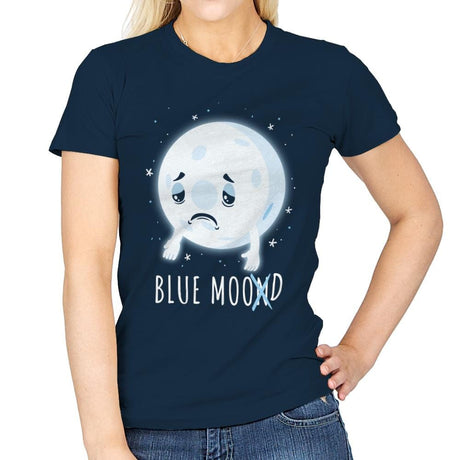 Blue Moon Mood - Womens T-Shirts RIPT Apparel Small / Navy