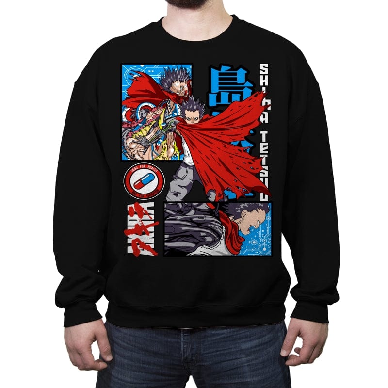 Blue Pill Tetsuo  - Crew Neck Sweatshirt Crew Neck Sweatshirt RIPT Apparel Small / Black