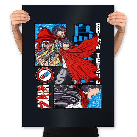 Blue Pill Tetsuo  - Prints Posters RIPT Apparel 18x24 / Black