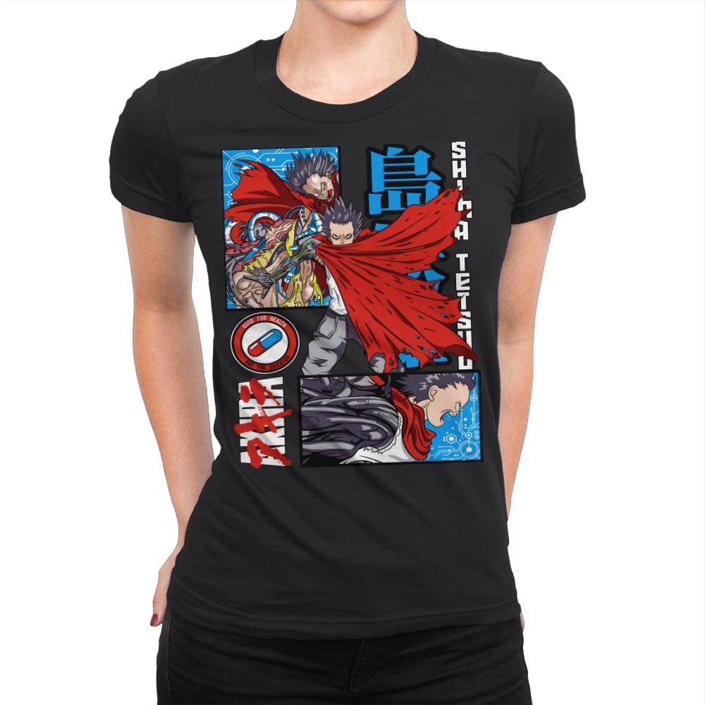 Blue Pill Tetsuo  - Womens Premium T-Shirts RIPT Apparel Small / Black