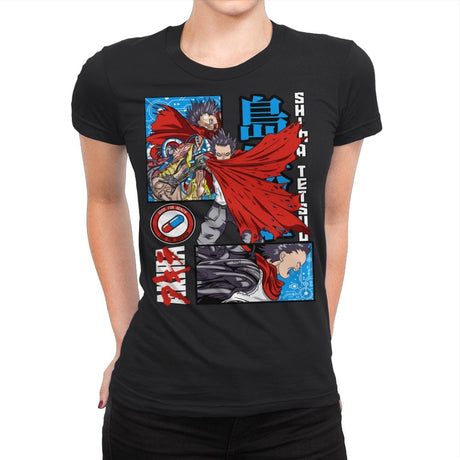 Blue Pill Tetsuo  - Womens Premium T-Shirts RIPT Apparel Small / Black