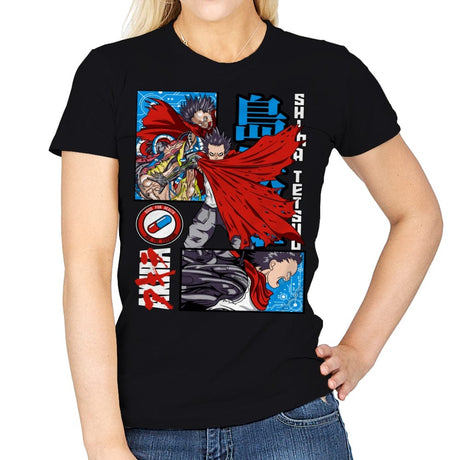 Blue Pill Tetsuo  - Womens T-Shirts RIPT Apparel Small / Black