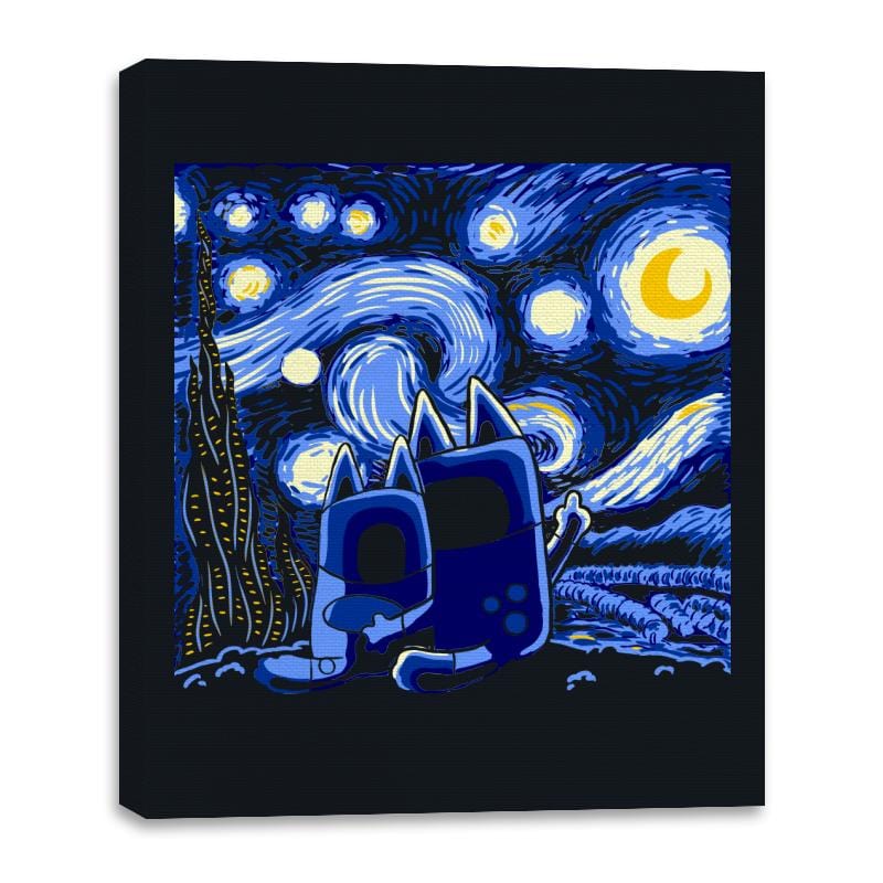 Bluey, Bluey Night - Canvas Wraps Canvas Wraps RIPT Apparel 16x20 / Black