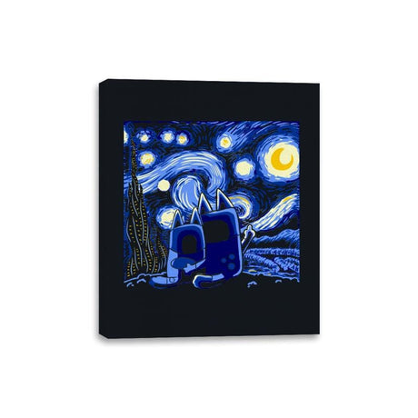Bluey, Bluey Night - Canvas Wraps Canvas Wraps RIPT Apparel 8x10 / Black