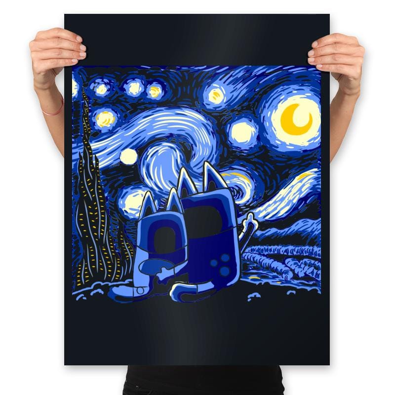 Bluey, Bluey Night - Prints Posters RIPT Apparel 18x24 / Black