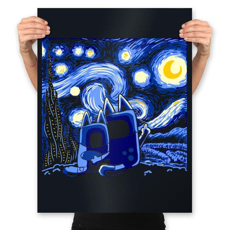 Bluey, Bluey Night - Prints Posters RIPT Apparel 18x24 / Black