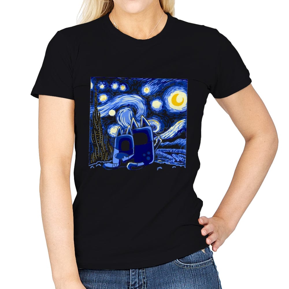 Bluey, Bluey Night - Womens T-Shirts RIPT Apparel Small / Black