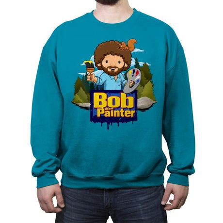 Bob The Painter - Crew Neck Sweatshirt Crew Neck Sweatshirt RIPT Apparel Small / Antique Sapphire