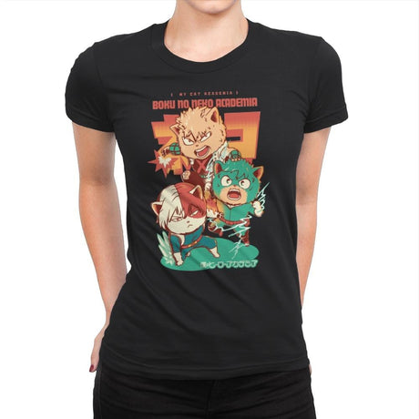 Boku No Neko Academia - Womens Premium T-Shirts RIPT Apparel Small / Black