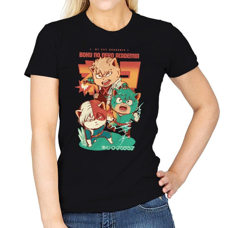 Boku No Neko Academia - Womens T-Shirts RIPT Apparel Small / Black