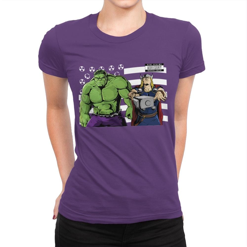 Bombs Over Asgard - Best Seller - Womens Premium T-Shirts RIPT Apparel Small / Purple Rush