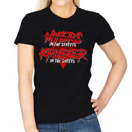 Boogeyman in the Streets, Nightmare in the Sheets - Womens T-Shirts RIPT Apparel Small / Black
