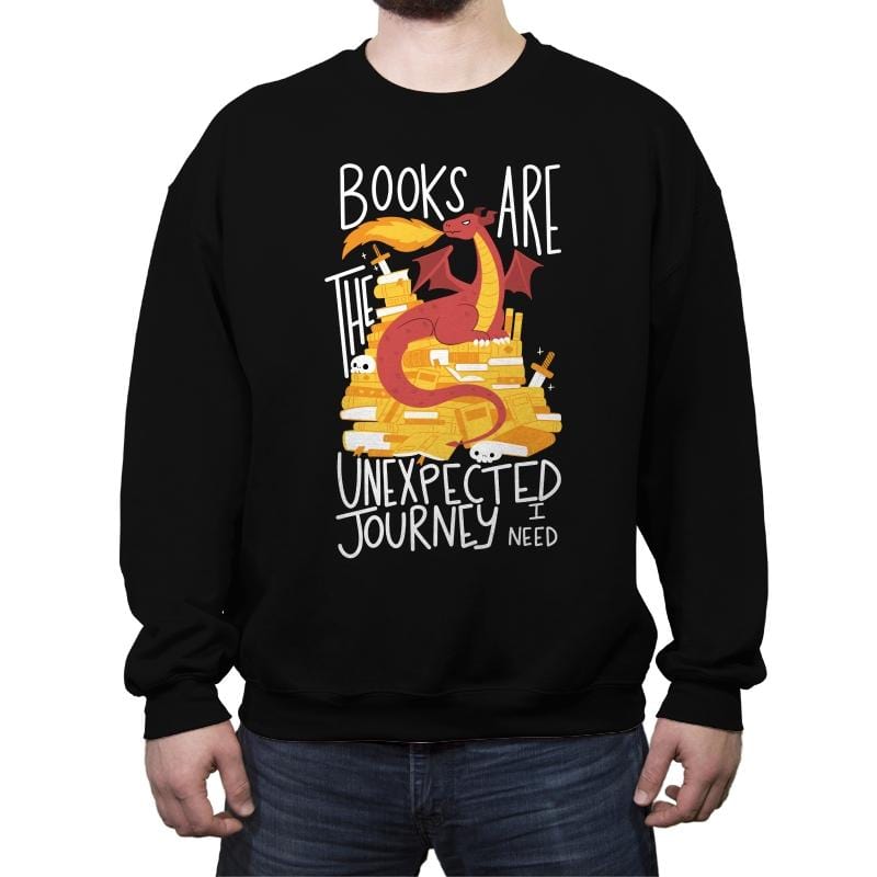 Book Dragon - Crew Neck Sweatshirt Crew Neck Sweatshirt RIPT Apparel Small / Black