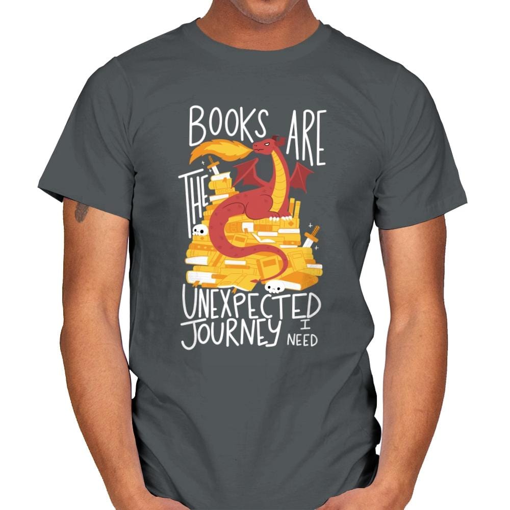Book Dragon - Mens T-Shirts RIPT Apparel Small / Charcoal