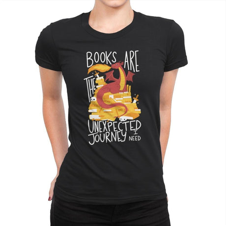Book Dragon - Womens Premium T-Shirts RIPT Apparel Small / Black