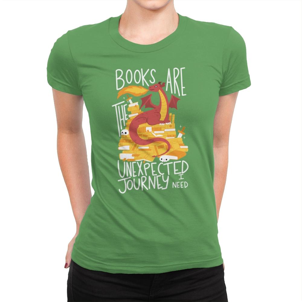 Book Dragon - Womens Premium T-Shirts RIPT Apparel Small / Kelly