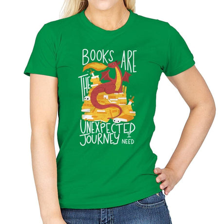 Book Dragon - Womens T-Shirts RIPT Apparel Small / Irish Green