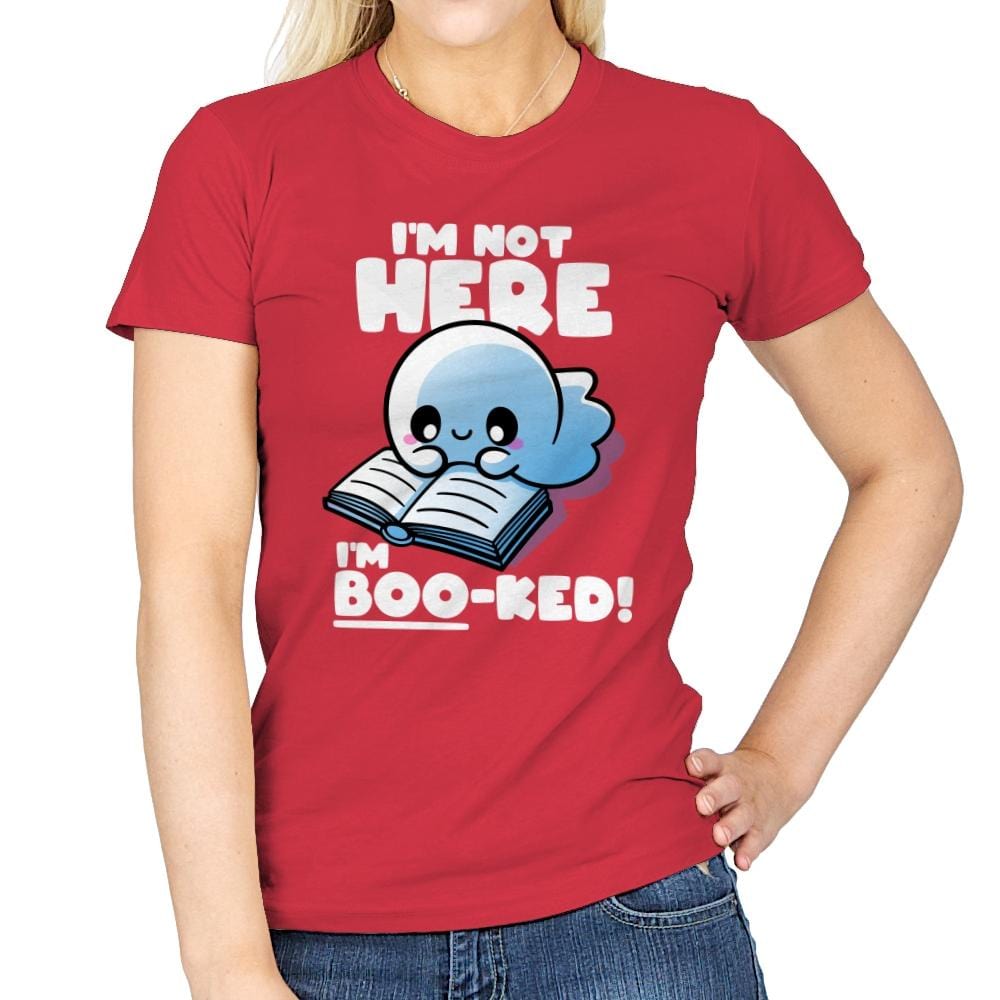 Booked Ghost - Womens T-Shirts RIPT Apparel Small / Red
