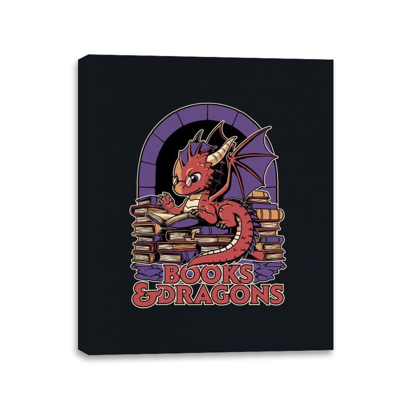 Books and Dragons - Canvas Wraps Canvas Wraps RIPT Apparel 11x14 / Black