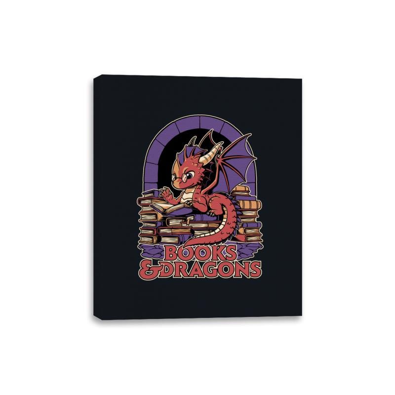 Books and Dragons - Canvas Wraps Canvas Wraps RIPT Apparel 8x10 / Black