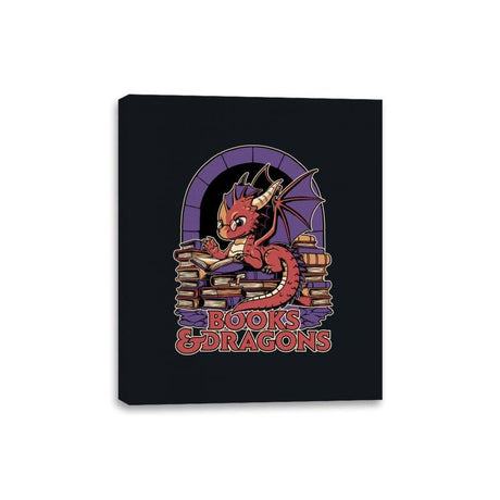 Books and Dragons - Canvas Wraps Canvas Wraps RIPT Apparel 8x10 / Black