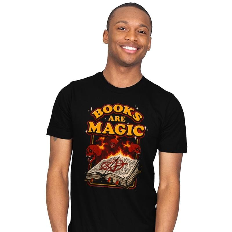 Books Are Magic - Mens T-Shirts RIPT Apparel Small / Black