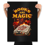 Books Are Magic - Prints Posters RIPT Apparel 18x24 / Black