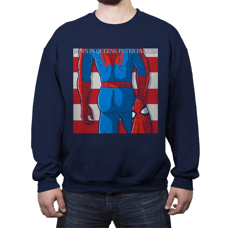 Born in Queens - Crew Neck Sweatshirt Crew Neck Sweatshirt RIPT Apparel Small / Navy