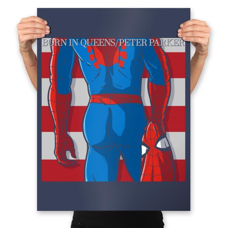 Born in Queens - Prints Posters RIPT Apparel 18x24 / Navy