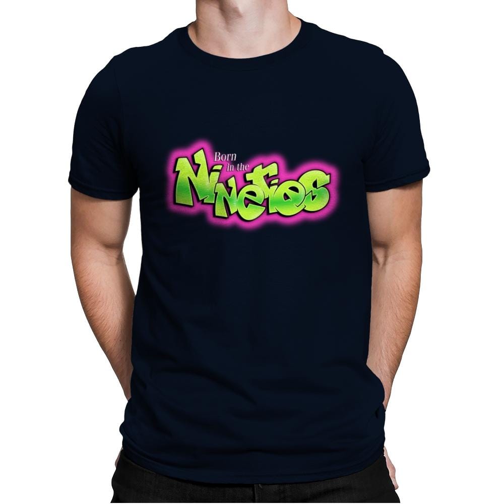 Born In The Nineties - Mens Premium T-Shirts RIPT Apparel Small / Midnight Navy