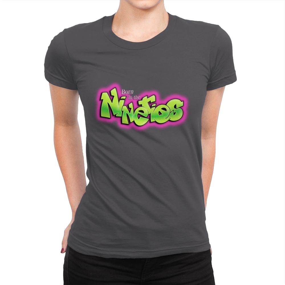 Born In The Nineties - Womens Premium T-Shirts RIPT Apparel Small / Heavy Metal