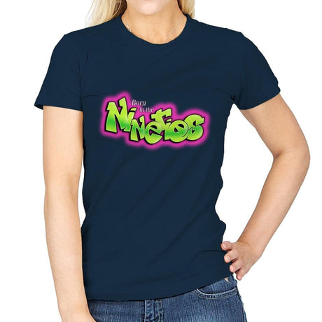 Born In The Nineties - Womens T-Shirts RIPT Apparel Small / Navy