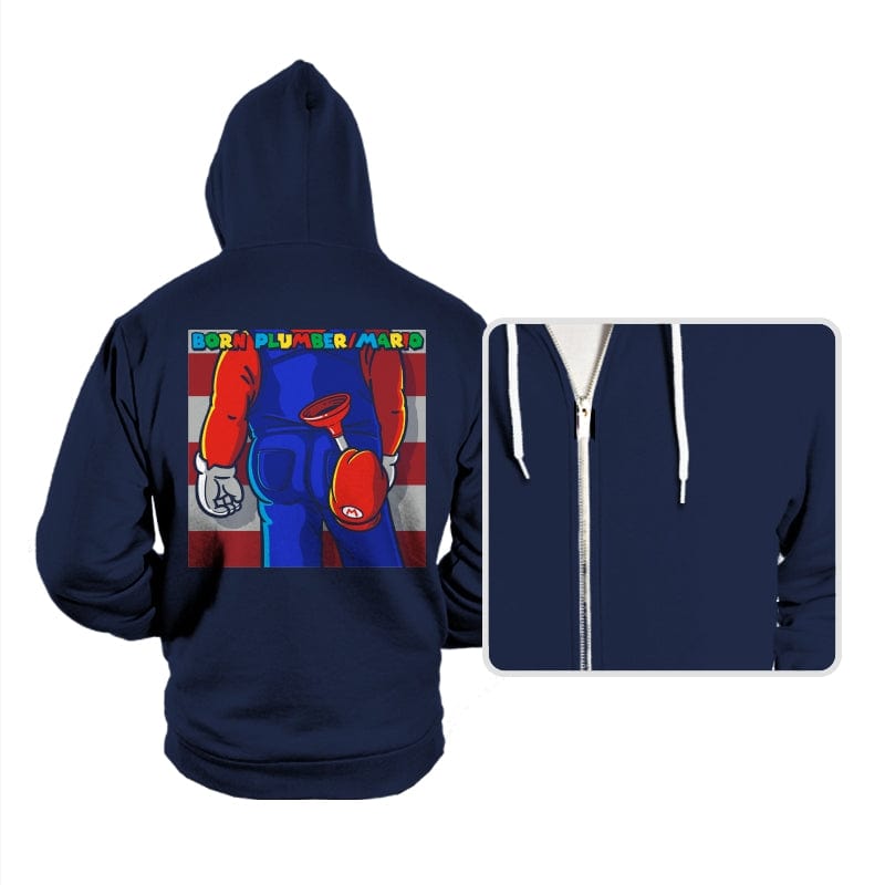 Born Plumber - Hoodies Hoodies RIPT Apparel Small / Navy