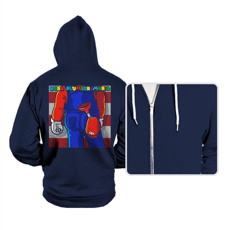 Born Plumber - Hoodies Hoodies RIPT Apparel Small / Navy